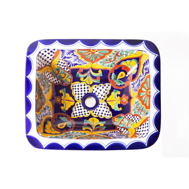 Linda - Talavera rechteckiges Waschbecken