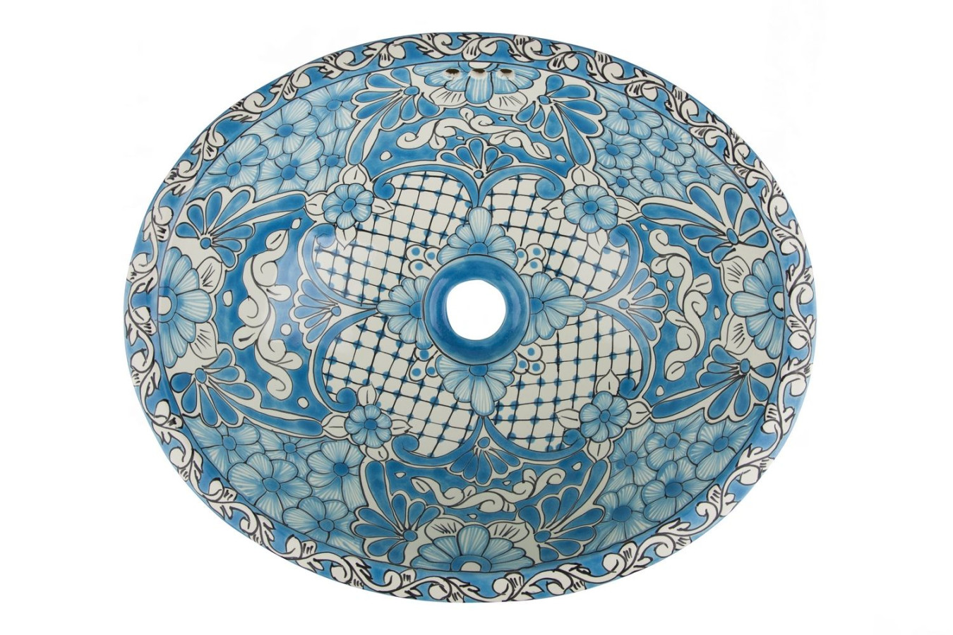 Lorena - Mexikanisches Talavera Einbauwaschbecken