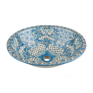 Lorena - Mexikanisches Talavera Einbauwaschbecken