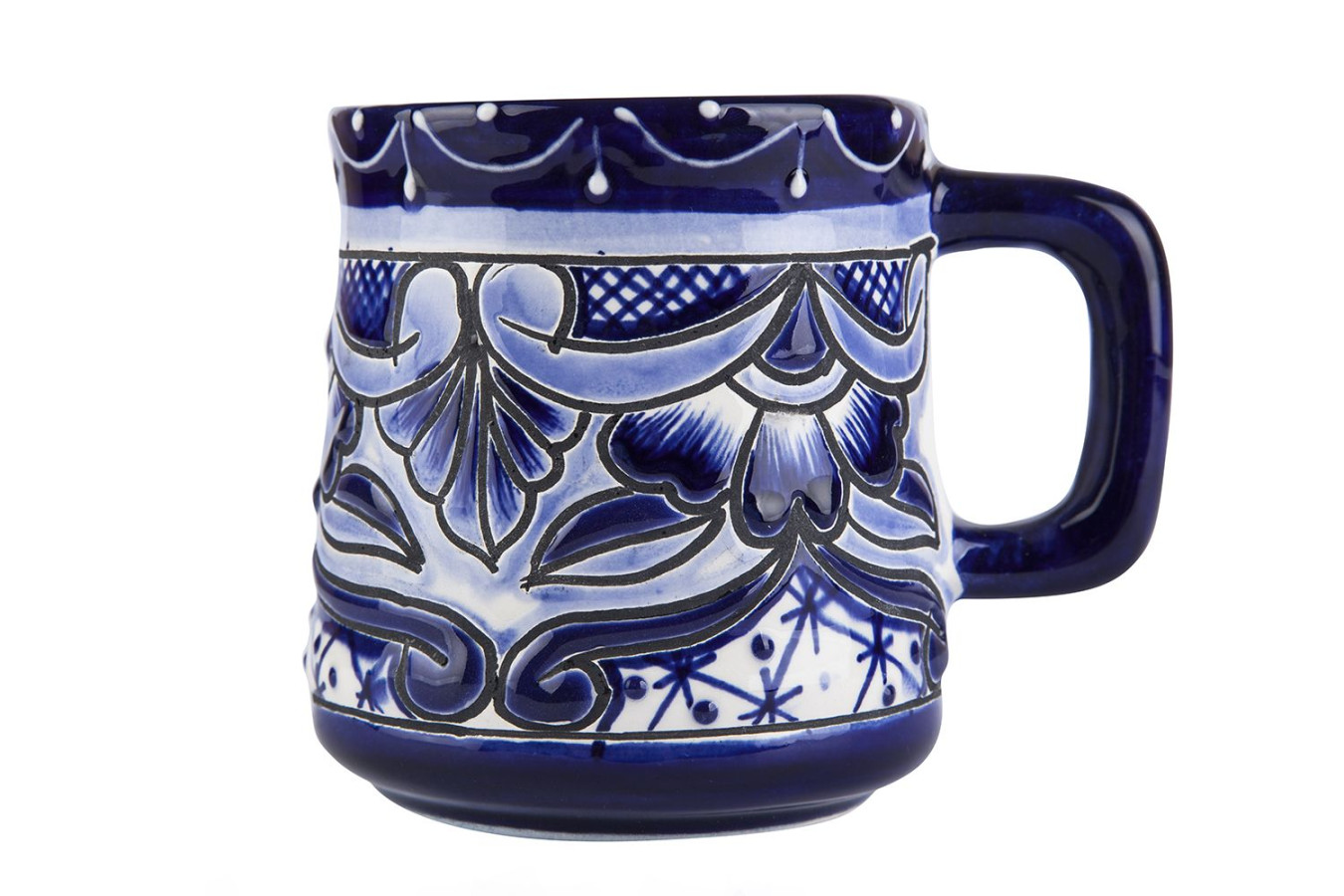 Becher Talavera - relief, kobaltfarben - 350 ml