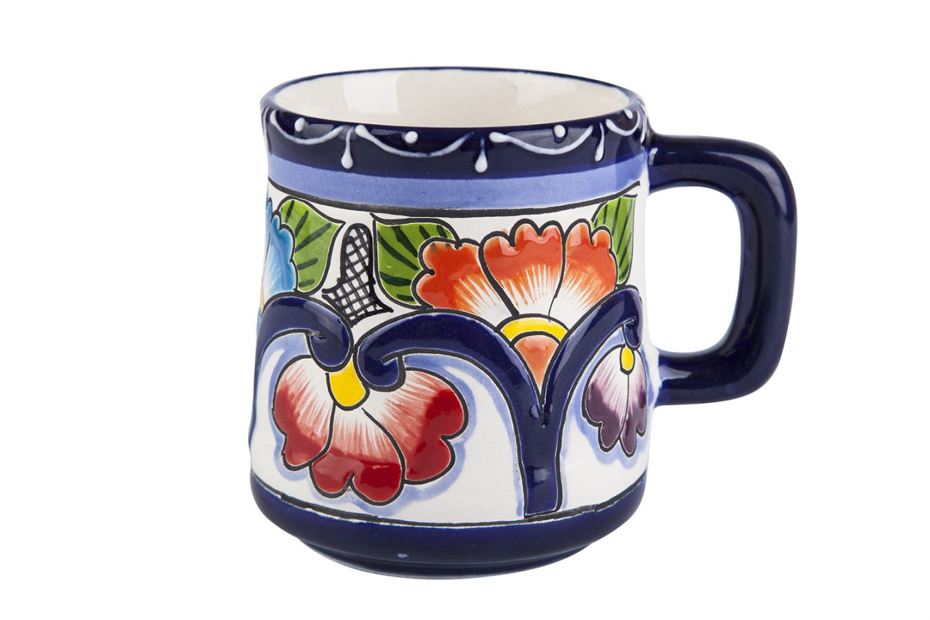 Becher Talavera - Blumenmuster - 350 ml