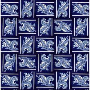 Cenefa Asturias - Talavera Cobalt Fliesen 15 x 15 - 22 Stück