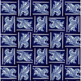 Cenefa Asturias - Talavera Cobalt Fliesen 15 x 15 - 22 Stück