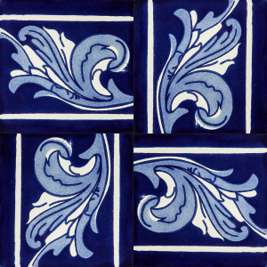 Cenefa Asturias - Talavera Cobalt Fliesen 15 x 15 - 22 Stück