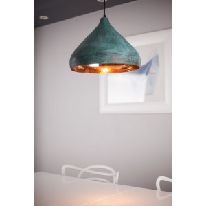 Fresa Verde - dekorative Kupferlampe mit Patina überzogen