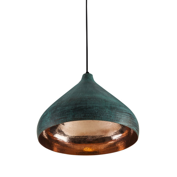 Fresa Verde - dekorative Kupferlampe mit Patina überzogen