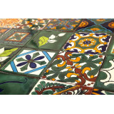 Verde - bunte patchwork mit mexikanischen tellern - 30 st