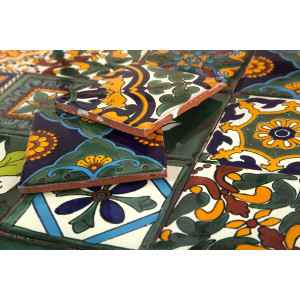 Verde - bunte patchwork mit mexikanischen tellern - 30 st