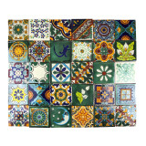 Verde - bunte patchwork mit mexikanischen tellern - 30 st