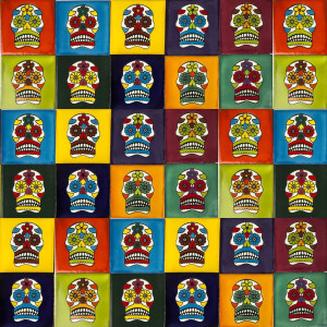 Calaveras - pop art talavera fliesen - 30 stück 