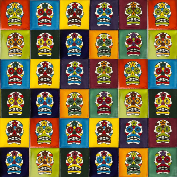Calaveras - pop art talavera fliesen - 30 stück 