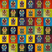 Calaveras - pop art talavera fliesen - 30 stück 