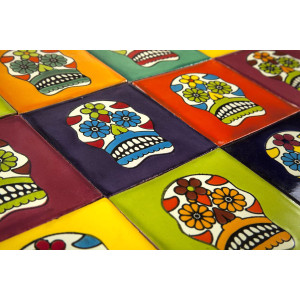 Calaveras - pop art talavera fliesen - 30 stück 