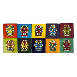 Calaveras - pop art talavera fliesen - 30 stück 