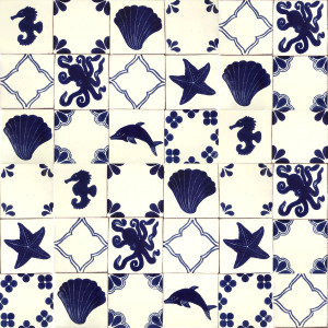 Mariscos - Talavera patchwork aus Mexiko