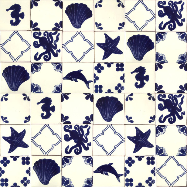 Mariscos - Talavera patchwork aus Mexiko