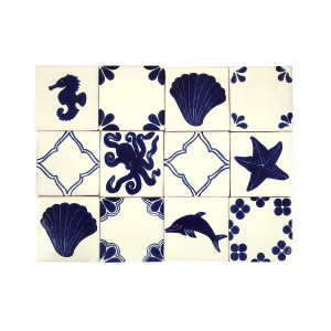 Mariscos - Talavera patchwork aus Mexiko