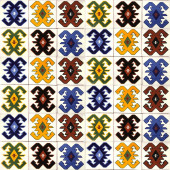 Hucul - Mexikanischer Keramikziegel mit Hutsul-Muster - 30 Stück