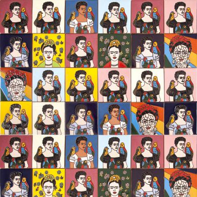 Fridas - Farbiges Patchwork im Pop-art Stil
