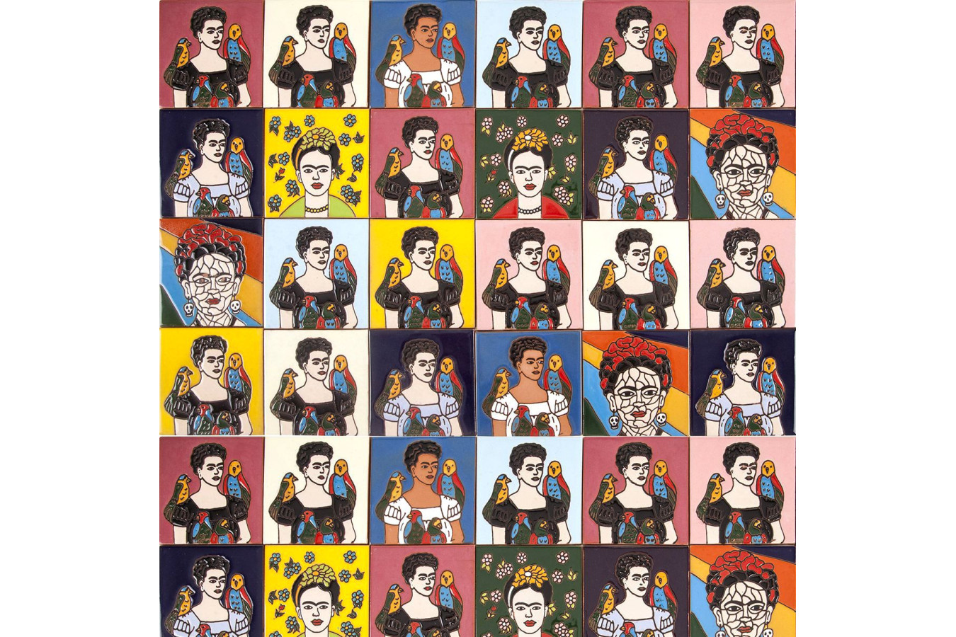 Fridas - Farbiges Patchwork im Pop-art Stil