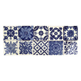Azul luz - patchwork aus mexikanischen talavera-platten - 30 Stück
