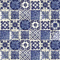 Azul Luz - Patchwork aus mexikanischen Talavera-Fliesen - 30 Stück 