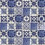 Azul luz - patchwork aus mexikanischen talavera-platten - 30 Stück