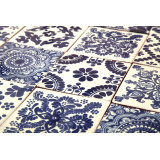 Azul luz - patchwork aus mexikanischen talavera-platten - 30 Stück