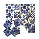 Azul luz - patchwork aus mexikanischen talavera-platten - 30 Stück