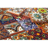 Caliente -  talavera patchwork aus Mexiko - 5x5 cm