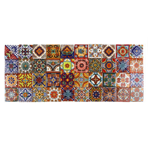 Caliente -  talavera patchwork aus Mexiko - 5x5 cm