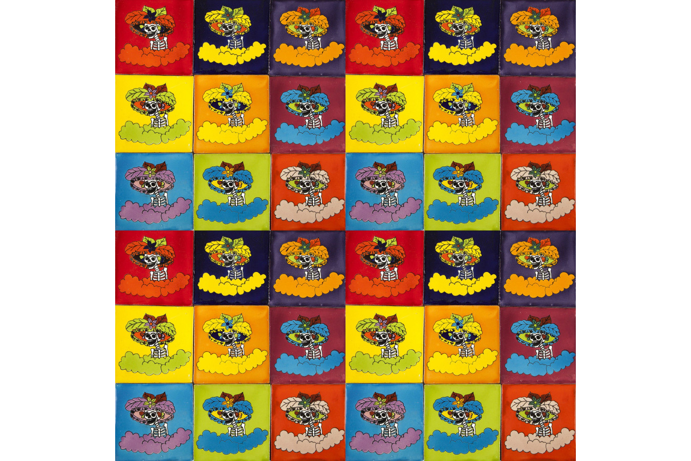Catrinas - Talavera Pop-Art-Fliesen - 30 Stück