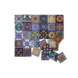 Tonito -  mexikanische Talavera Fliesen Patchwork - 5 x 5 cm