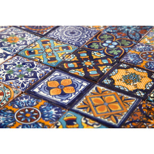 Tonito -  mexikanische Talavera Fliesen Patchwork - 5 x 5 cm