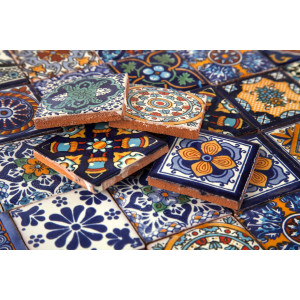 Tonito -  mexikanische Talavera Fliesen Patchwork - 5 x 5 cm