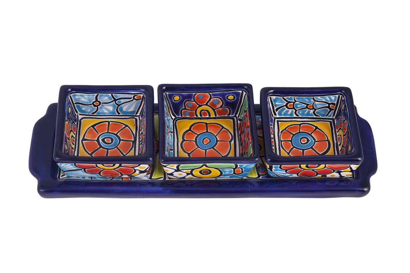 Cuadros - Talavera keramik Snack Teller - 4 Teile