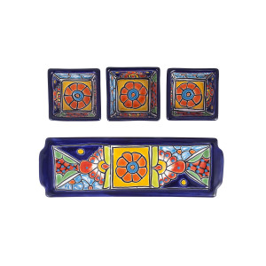 Cuadros - Talavera keramik Snack Teller - 4 Teile