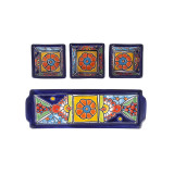 Cuadros - Talavera keramik Snack Teller - 4 Teile