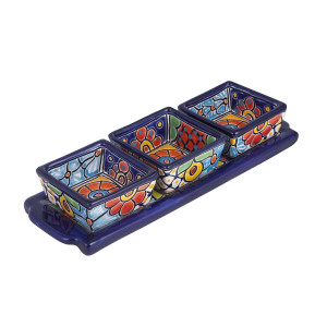 Cuadros - Talavera keramik Snack Teller - 4 Teile