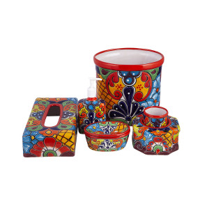 Fuego - Keramik-Badezimmer-Set aus Mexiko