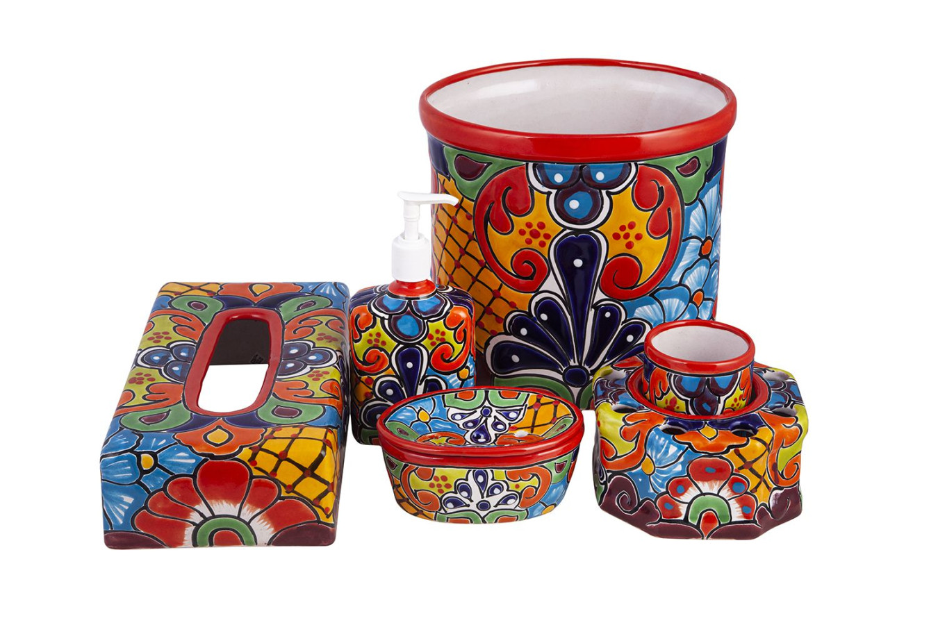 Fuego - Keramik-Badezimmer-Set aus Mexiko