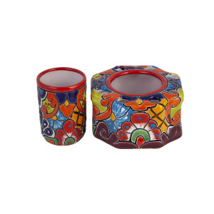 Fuego - Keramik-Badezimmer-Set aus Mexiko