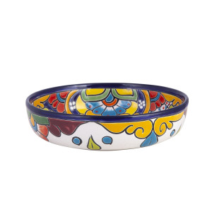 Charola - verzierte Platte aus Talavera aus Mexiko