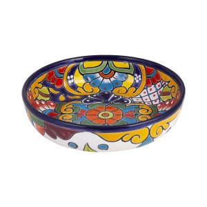 Charola - verzierte Platte aus Talavera aus Mexiko