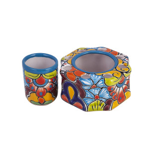Agua - Keramik-Badezimmer-Set aus Mexiko