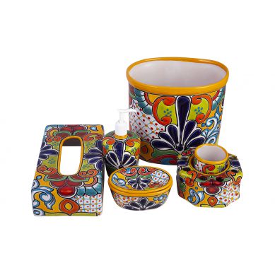Viento - Keramik-Badezimmer-Set aus Mexiko