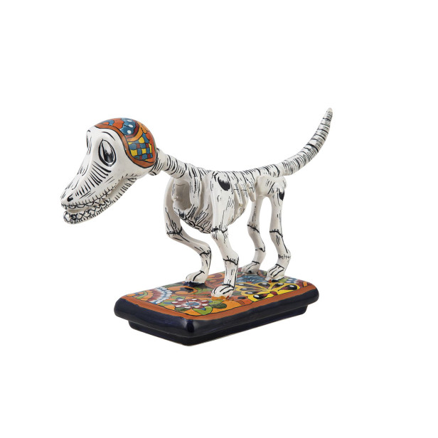 Perro y hueso - originelle Hundefigur in Talavera-Technik