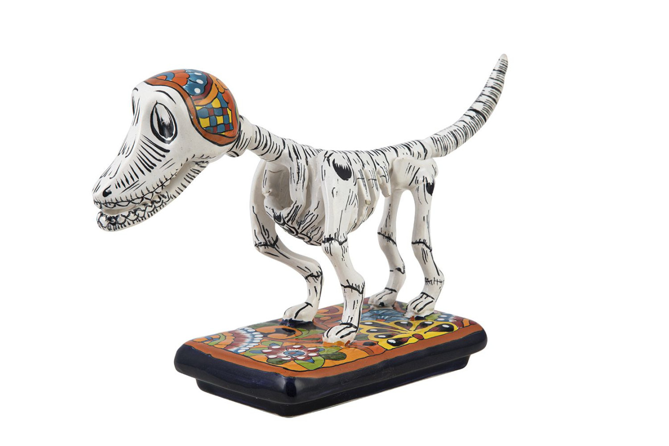 Perro y hueso - originelle Hundefigur in Talavera-Technik