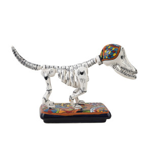 Perro y hueso - originelle Hundefigur in Talavera-Technik