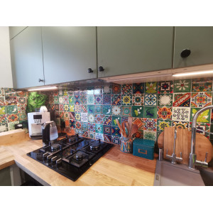 Verde - bunte patchwork mit mexikanischen tellern - 30 st